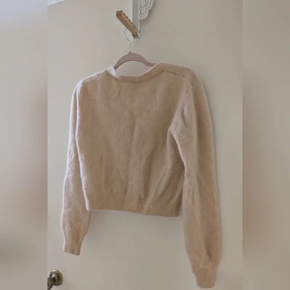 And Other Stories Oatmeal Cream Alpaca Wool Blend Cardigan Size XS - Picture 3 of 8